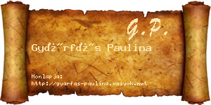 Gyárfás Paulina névjegykártya